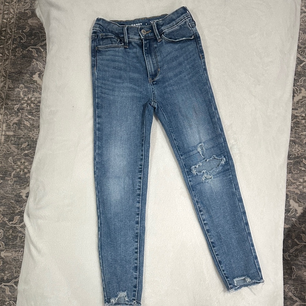 Old Navy Girls Light Blue Distressed Skinny Jeans